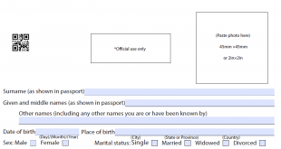 Form khai visa nhật bản